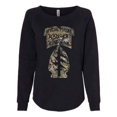 Us Special Forces Sf Ranger Tab Multicam Camo Womens California Wash Sweatshirt