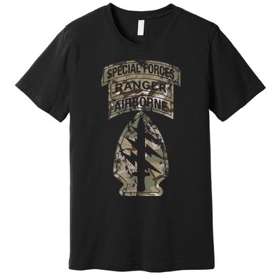 Us Special Forces Sf Ranger Tab Multicam Camo Premium T-Shirt