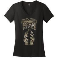 Us Special Forces Sf Ranger Tab Multicam Camo Women's V-Neck T-Shirt