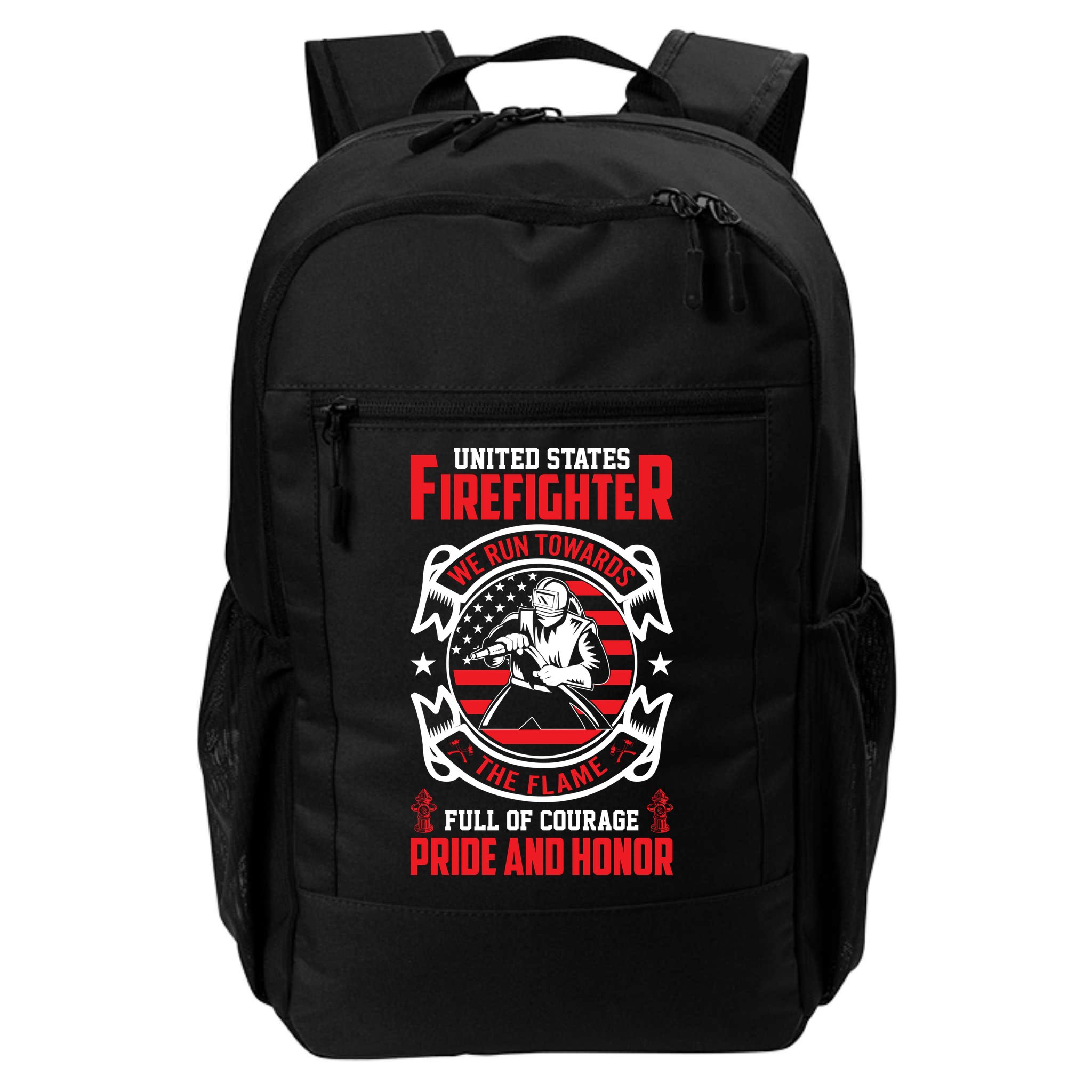 United States Firefighter We Run Towards Firefighters Dad Gift Backpack