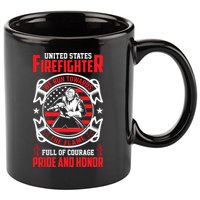 United States Firefighter We Run Towards Firefighters Dad Gift 11oz C Handle Ceramic Mug