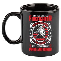 United States Firefighter We Run Towards Firefighters Dad Gift 11oz C Handle Ceramic Mug