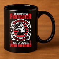 United States Firefighter We Run Towards Firefighters Dad Gift 11oz C Handle Ceramic Mug