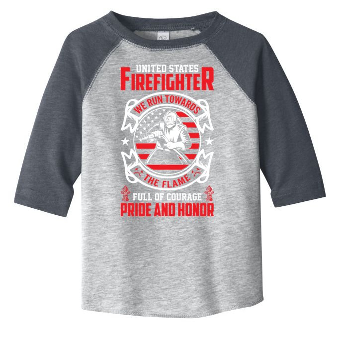 United States Firefighter We Run Towards Firefighters Dad Gift Toddler Fine Jersey T-Shirt