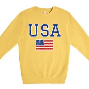 United States Flag & Patriotism Usa Premium Crewneck Sweatshirt