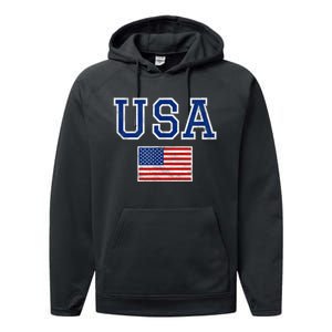 United States Flag & Patriotism Usa Performance Fleece Hoodie