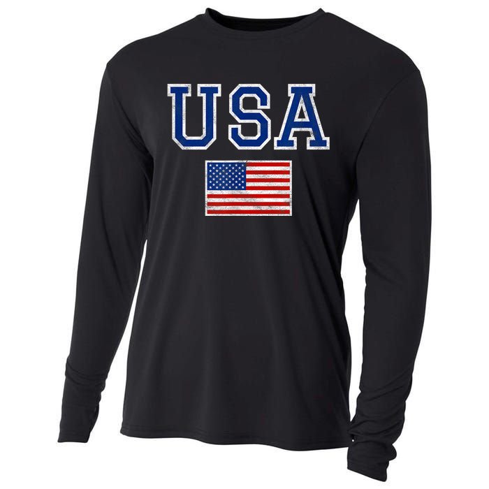 United States Flag & Patriotism Usa Cooling Performance Long Sleeve Crew