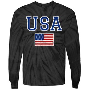 United States Flag & Patriotism Usa Tie-Dye Long Sleeve Shirt