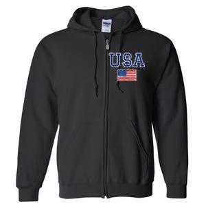 United States Flag & Patriotism Usa Full Zip Hoodie