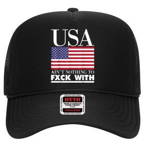 United States Flag High Crown Mesh Back Trucker Hat