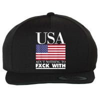 United States Flag Wool Snapback Cap