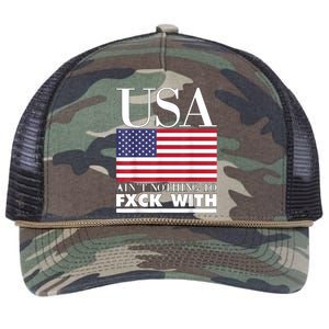 United States Flag Retro Rope Trucker Hat Cap