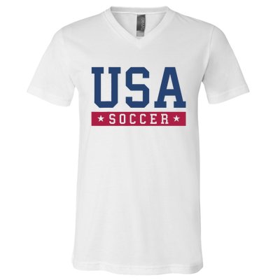 USA Soccer Fan V-Neck T-Shirt