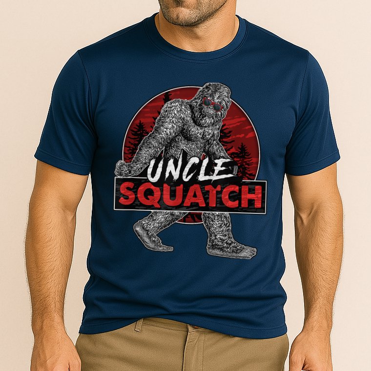  Uncle Squatch - Funny, Cool Bigfoot Sasquatch Uncle Cooling Performance Crew T-Shirt