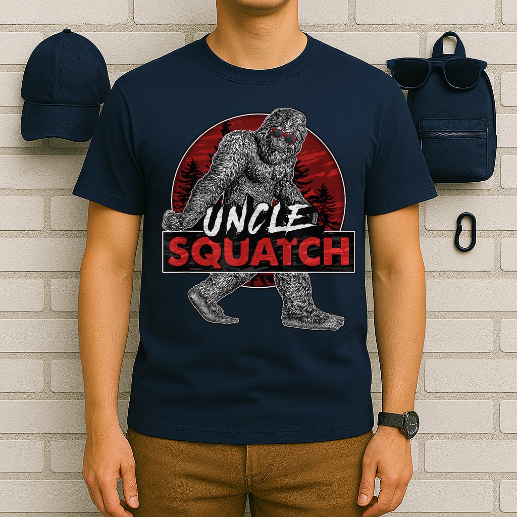  Uncle Squatch - Funny, Cool Bigfoot Sasquatch Uncle T-Shirt