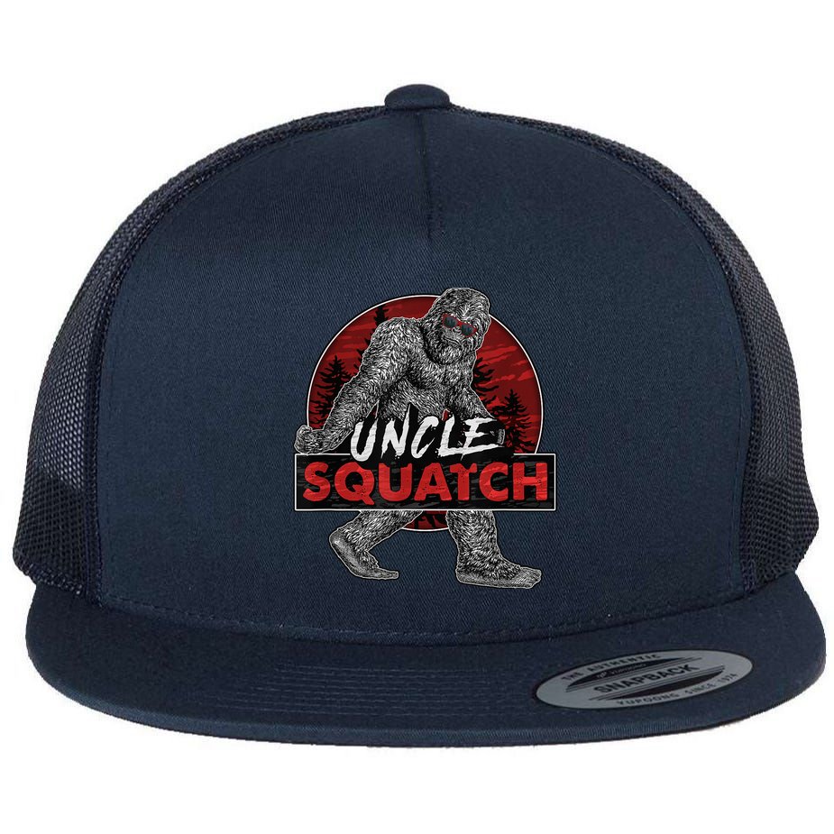  Uncle Squatch - Funny, Cool Bigfoot Sasquatch Uncle Flat Bill Trucker Hat