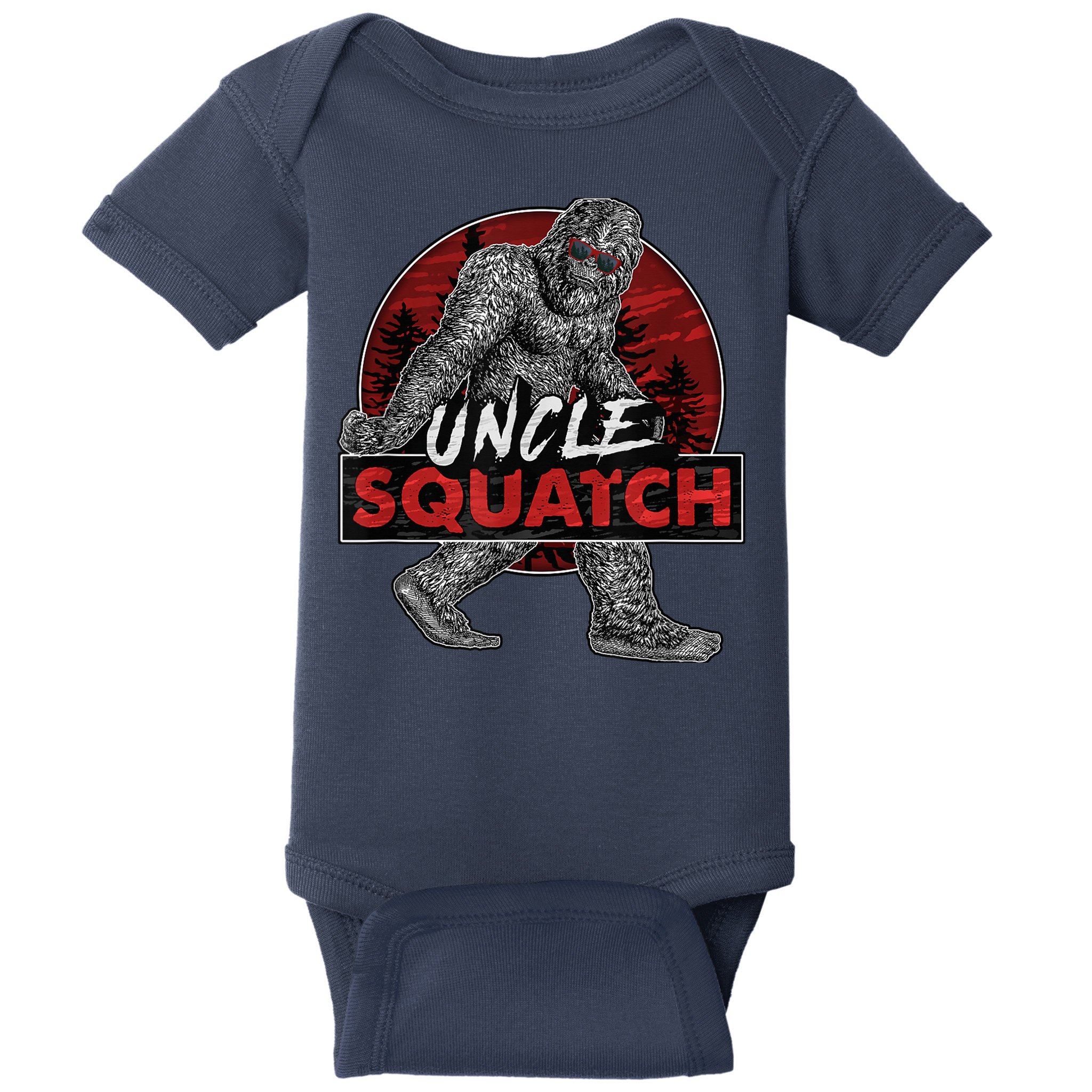  Uncle Squatch - Funny, Cool Bigfoot Sasquatch Uncle Baby Bodysuit