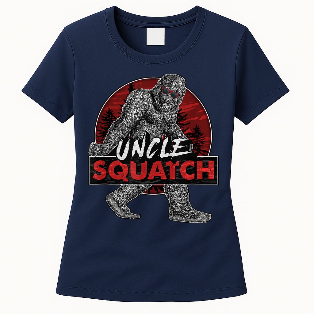  Uncle Squatch - Funny, Cool Bigfoot Sasquatch Uncle Womens T-Shirt