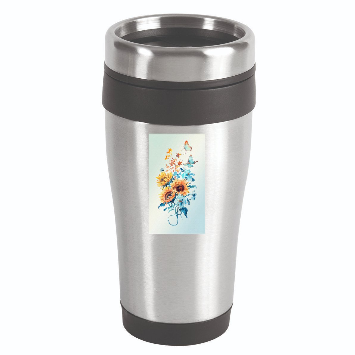 Ukraine Sunflower Floral Pattern Watercolor Art 16oz Travel Tumbler