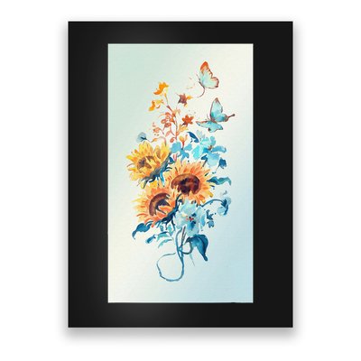 Ukraine Sunflower Floral Pattern Watercolor Art Poster