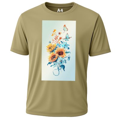 Ukraine Sunflower Floral Pattern Watercolor Art Performance Shirt
