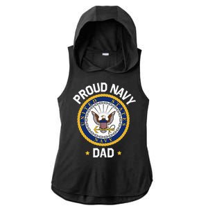 United States Fathers Day Proud Dad Ladies PosiCharge Tri-Blend Wicking Draft Hoodie Tank