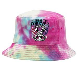 USA Solidarity Forever UAW Never Surrender UAW Union Strong Tie-Dyed Bucket Hat