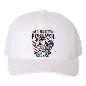 USA Solidarity Forever UAW Never Surrender UAW Union Strong Yupoong Adult 5-Panel Trucker Hat