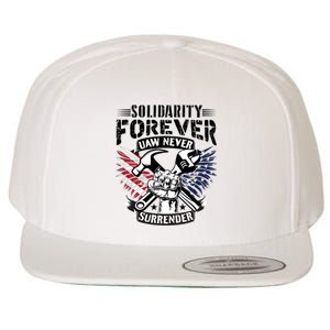 USA Solidarity Forever UAW Never Surrender UAW Union Strong Wool Snapback Cap