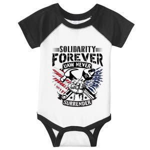 USA Solidarity Forever UAW Never Surrender UAW Union Strong Infant Baby Jersey Bodysuit