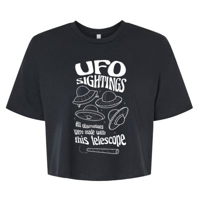 UFO Sightings Funny Bella+Canvas Jersey Crop Tee