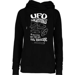 UFO Sightings Funny Womens Funnel Neck Pullover Hood