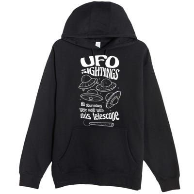 UFO Sightings Funny Premium Pullover Hoodie