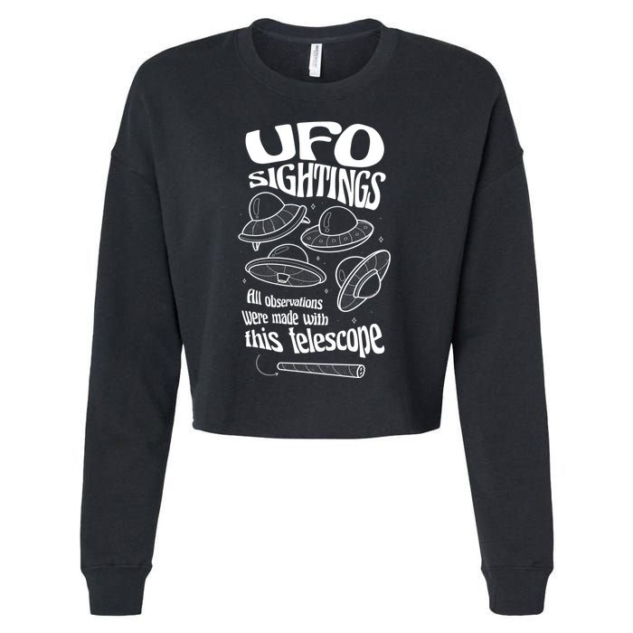 UFO Sightings Funny Cropped Pullover Crew