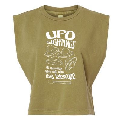 UFO Sightings Funny Garment-Dyed Women's Muscle Tee