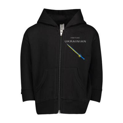 Ukrainian Sword Fight Like Ukrainian Fight Like Ukraine Toddler Zip Fleece Hoodie