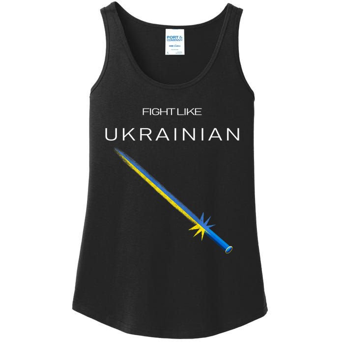 Ukrainian Sword Fight Like Ukrainian Fight Like Ukraine Ladies Essential Tank