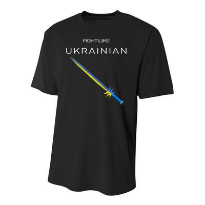 Ukrainian Sword Fight Like Ukrainian Fight Like Ukraine Youth Performance Sprint T-Shirt