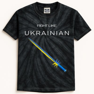 Ukrainian Sword Fight Like Ukrainian Fight Like Ukraine Kids Tie-Dye T-Shirt