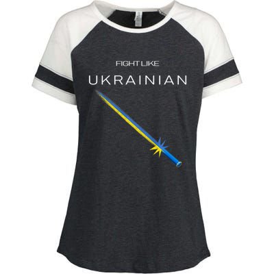 Ukrainian Sword Fight Like Ukrainian Fight Like Ukraine Enza Ladies Jersey Colorblock Tee