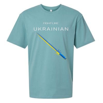 Ukrainian Sword Fight Like Ukrainian Fight Like Ukraine Sueded Cloud Jersey T-Shirt