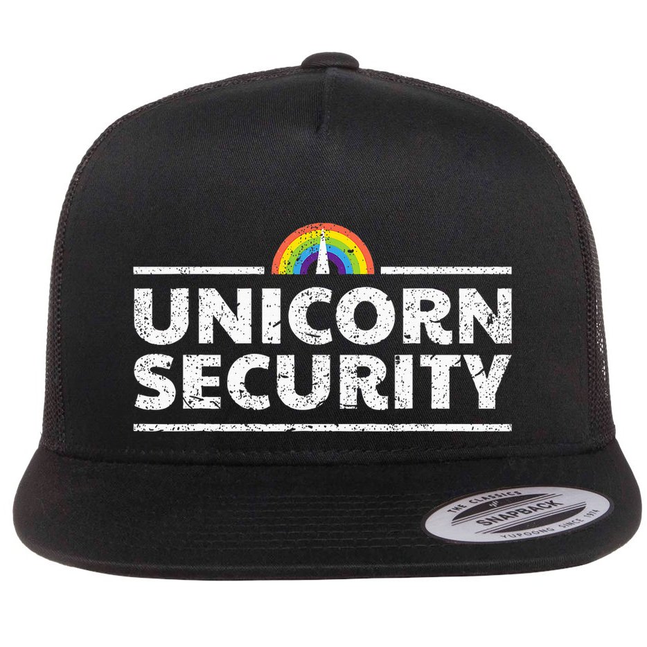 Unicorn Security Funny Cute Police Halloween Costume Flat Bill Trucker Hat