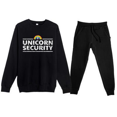 Unicorn Security Funny Cute Police Halloween Costume Premium Crewneck Sweatsuit Set