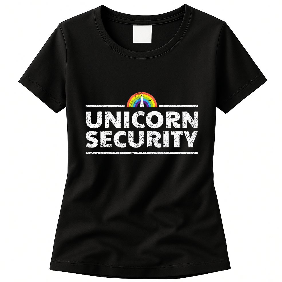 Unicorn Security Funny Cute Police Halloween Costume Womens T-Shirt