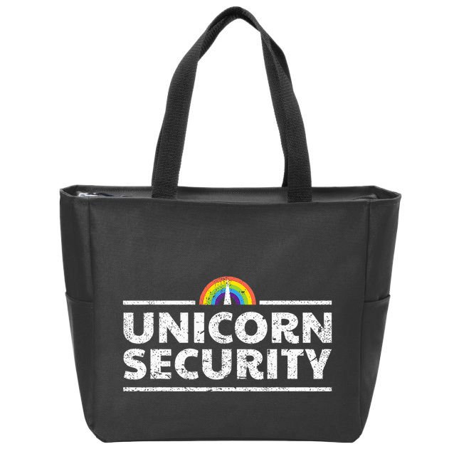 Unicorn Security Funny Cute Police Halloween Costume Zip Tote Bag