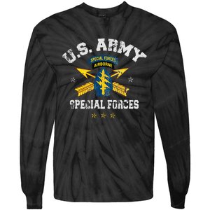 US Special Forces Group Airborne Veteran SFG 4th Of July Men Tie-Dye Long Sleeve Shirt