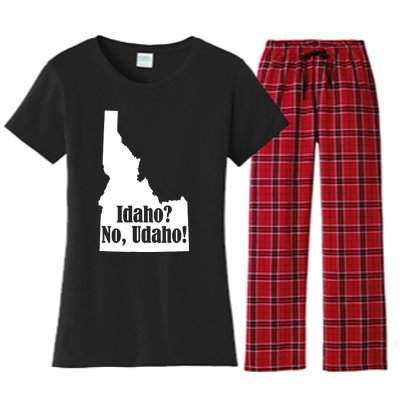 Udaho Shirts Funny Idaho No Udaho Women's Flannel Pajama Set