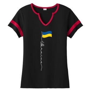 Ukraine Signature Flag Pole Meaningful Gift Patriotic Ukrainian Flag Funny Gift Ladies Halftime Notch Neck Tee