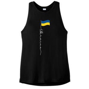 Ukraine Signature Flag Pole Meaningful Gift Patriotic Ukrainian Flag Funny Gift Ladies PosiCharge Tri-Blend Wicking Tank