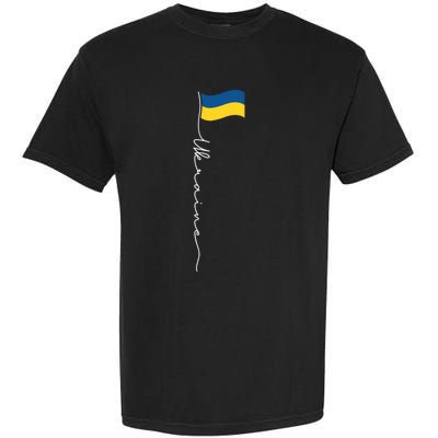 Ukraine Signature Flag Pole Meaningful Gift Patriotic Ukrainian Flag Funny Gift Garment-Dyed Heavyweight T-Shirt